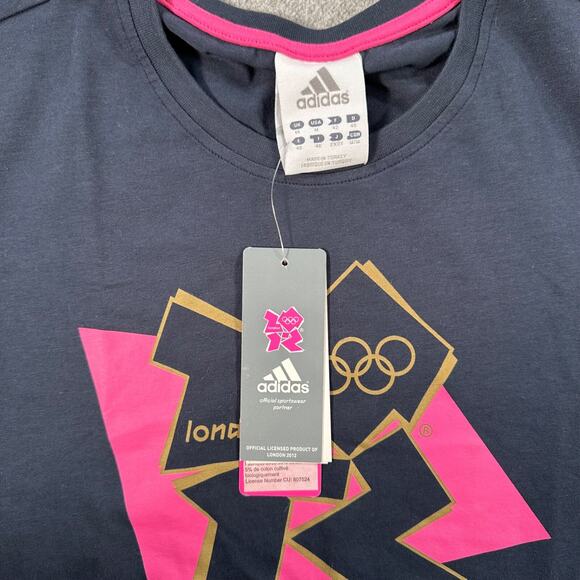 London 2012 Olympics Adidas T-Shirt Women's Medium Navy Pink New - Picture 3 of 9